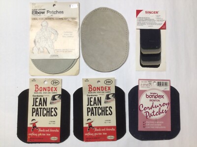 Vintage Clothing Patches- suede & corduroy- group of 5 pair