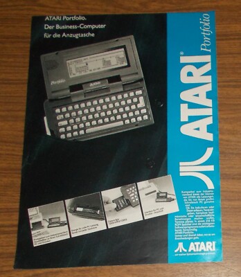 Seltene Werbung ATARI PORTFOLIO - Business-Computer für die Anzugtasche 1990