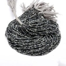 Natural Chrysoberyl Cats Eye Gem 3mm Size Faceted Cube Beads Strand 12.5