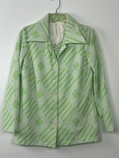 Vintage Novelty Four Leaf Clover Blazer Shirt Set 1950s Jackie O Style Jacket