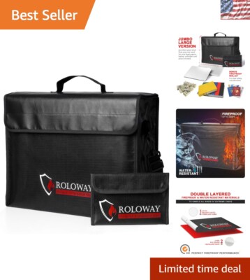 Large Fireproof Safe Bag 17x12x5.8   Ultimate Protection for Your Valuables
