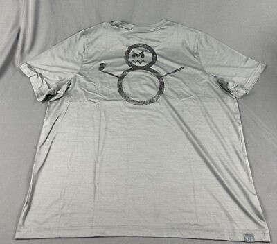 Puma Golf Shirt Tee T-Shirt Cloudspun H8 Print XXL Gray Polyester NWT MSRP $45