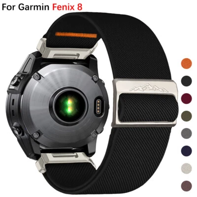 Elastic Nylon Loop Watch Band Strap For Garmin Fenix 8 7X 6 6X Pro 5 5X Plus 3HR