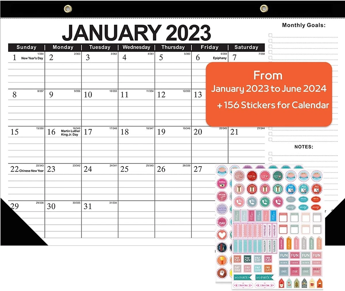 Desk Calendar 2023-2024, Wall Calendar 18 Monthly Desktop Pad Calendar  17" X 12" | eBay