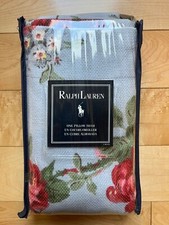 NIP, Vintage HTF Ralph Lauren Antionio Ruffled EURO Sham, Blue w/ Pink Red Roses