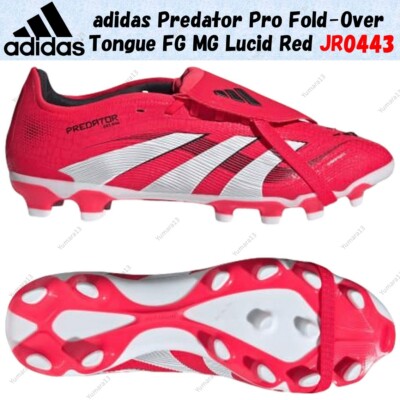 adidas Predator Pro Fold-Over Tongue FG MG Lucid Red JR0443 White Men's Size
