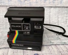 Polaroid One Step 600 Instant Film Land Camera Motor Untested RAINBOW STRIPE VTG