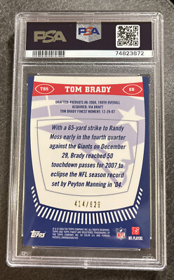 2008 Topps Finest Moments Tom Brady New England Patriots 414/629