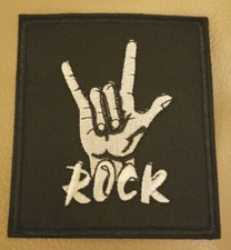 Devil Horns Rock Music Patch Iron/Sew-On Embroidered Punk Rock 3"x3.25" 0055