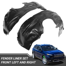 Front Inner Fender Liner Set Fits For 2014-2018 Jeep Cherokee Left and Right 2Pc