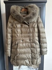 Duvetica Taupe Puffer With Detachable Fur Collar 38