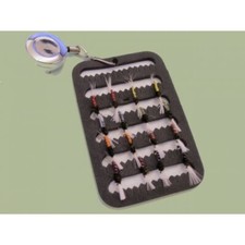 Buzzers, Trout Flies,16 Mixed colour on a Fly Patch with a Zinger Fishing Flies