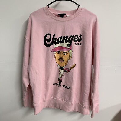 Pink Justin Bieber Sweatshirts Justin Bieber Sweater Changes 2020 Pink  Sweatshirt H&M Size Medium Pullover