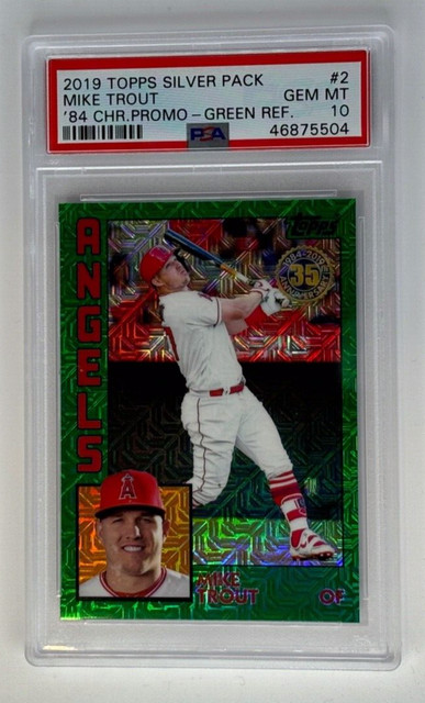 Mike Trout 27/99 His Jersey Number PSA 10 2019 Topps Chrome Silver Pack Mojo