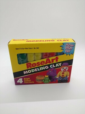 RoseArt Modeling Clay 4 Bright Colors 942 Brand New Non-Toxic