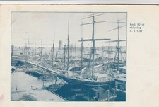 EAST RIVER NYC MARITIME SCENE~EARLY 20th CENTURY POSTCARD