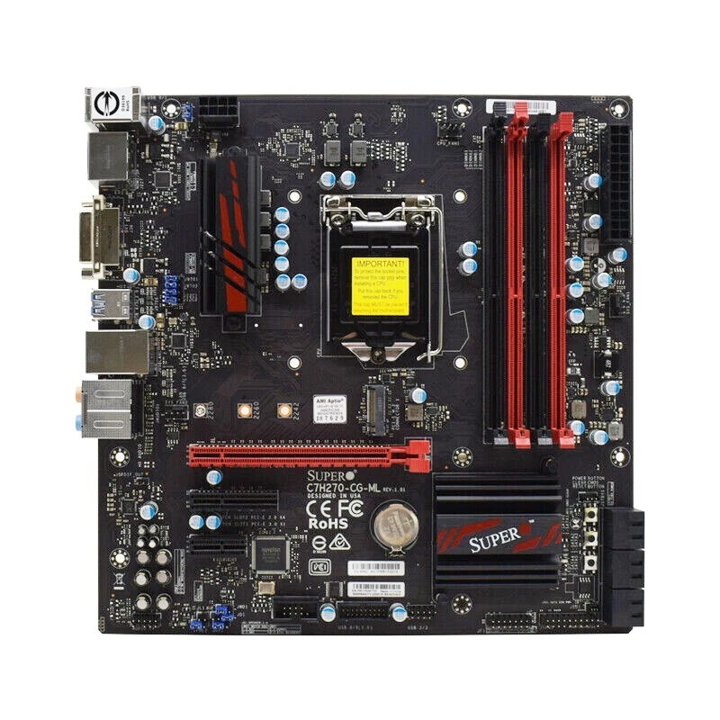 Intel H270 Motherboard Supermicro C7H270-CG-ML LGA1151 DDR4 for Intel Core i3/i5 - Image 2 of 4