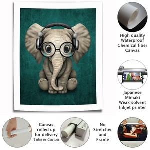 Elephant With Glasses Hd Canvas Printed Home Decor Painting Wall Art Picture Ebay