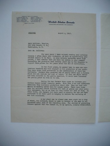 1947 VIRGINIA SENATOR WILLIS ROBERTSON AUTOGRAPH LETTER, POLITICAL CONTENT - Picture 2 of 5