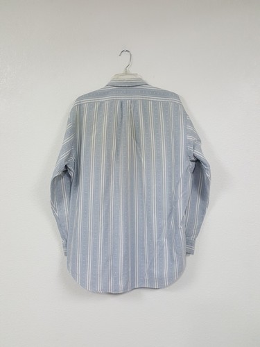 Polo Blue Prairie Country Eyelet Longsleeve Button Pocket Tee Shirt Mens Size L - Picture 3 of 11