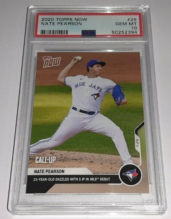 2020 Topps Now #29 Nate Pearson PSA 10 Gem Mint Rookie Card RC Print Run 1,982
