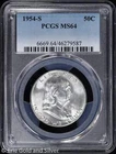 1954-S 50C Franklin Half Dollar PCGS MS 64 | Uncirculated UNC BU