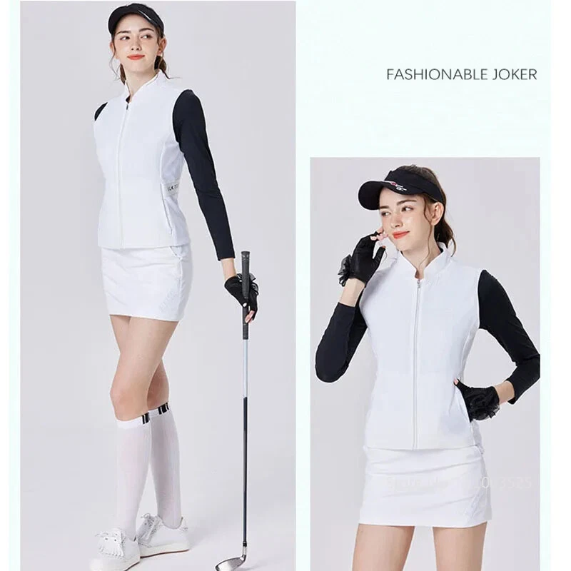 Chaleco a prueba de viento de otoño para mujer - Chaleco ultraligero ajustado cálido sin mangas Foto 3 de 4