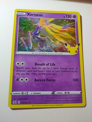 xerneas pokemon card ebay - Xerneas-EX (97/146) - XY Colorless Breath of Life Search your deck for up to 3 basic Energy cards of different types and attach them to your Pokmon in any way you like Xerneas 012/025 Holo Rare Celebrations
