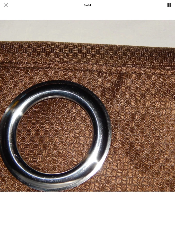 Eclipse Curtain single Panel Dane 52x95 Chocolate Brown Solid Grommet - Image 3 of 3