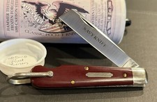 RARE GEC GREAT EASTERN CUTLERY 15 RED LINEN MICARTA NAVY POCKET KNIFE 1/52