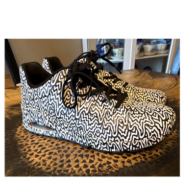 SKECHERS Jen Stark Women's Black/White Abstract Low Top Lace-Up Sneakers 177960