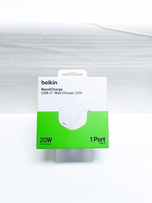 Belkin 20W Boost Fast Charge USB-C Wall Charger - White Foldable NEW SEALED NIB