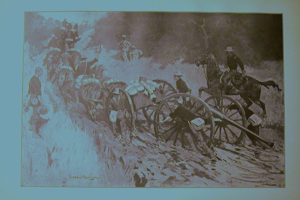 1898 ROUGH RIDERS CUBAN WAR MOVING ARTILLARY FREDRIC REMINGTON PRINT