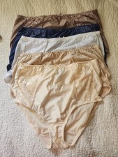 Bali Panties Brief Nylon Shiny Glossy Lingerie Glam Sissy Sz 8 XL Lot Of 5