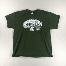 Michigan State University Big Ten Champs Green Graphic Tee Mens Size XL Spartans