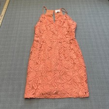 Greylin Peach Coral Lace Halter Dress size Medium Cocktail Wedding Guest Party