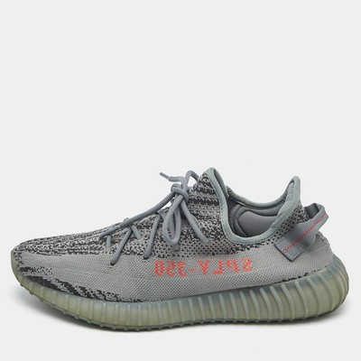 Yeezy x Adidas Grey Knit Fabric Boost 350 V2 Beluga 2.0 Sneaker Größe 48