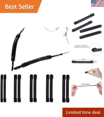 5 Pairs Black Silicone Eyeglasses Ear Cushions - Comfort & Anti-Slip Design