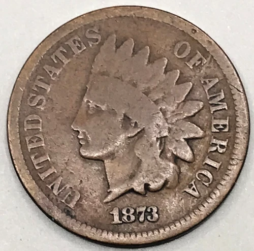 1873 Indian Head Cent Open 3 Good Condition