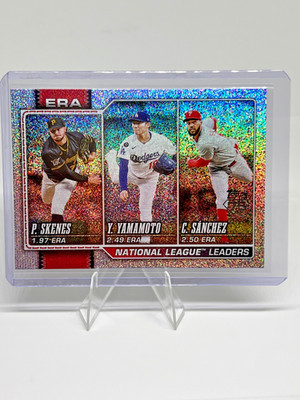 2026 Topps Series One ERA Leaders Skenes Yamamoto Sanchez #203 Rainbow sparkle