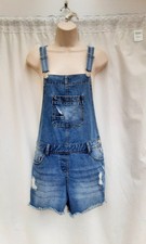 DENIM DUNGAREE SHORTS,ROCKABILLY,DIXIE,INDIE,50S,60S,80S,90S RETRO LOOK,,SIZE 10