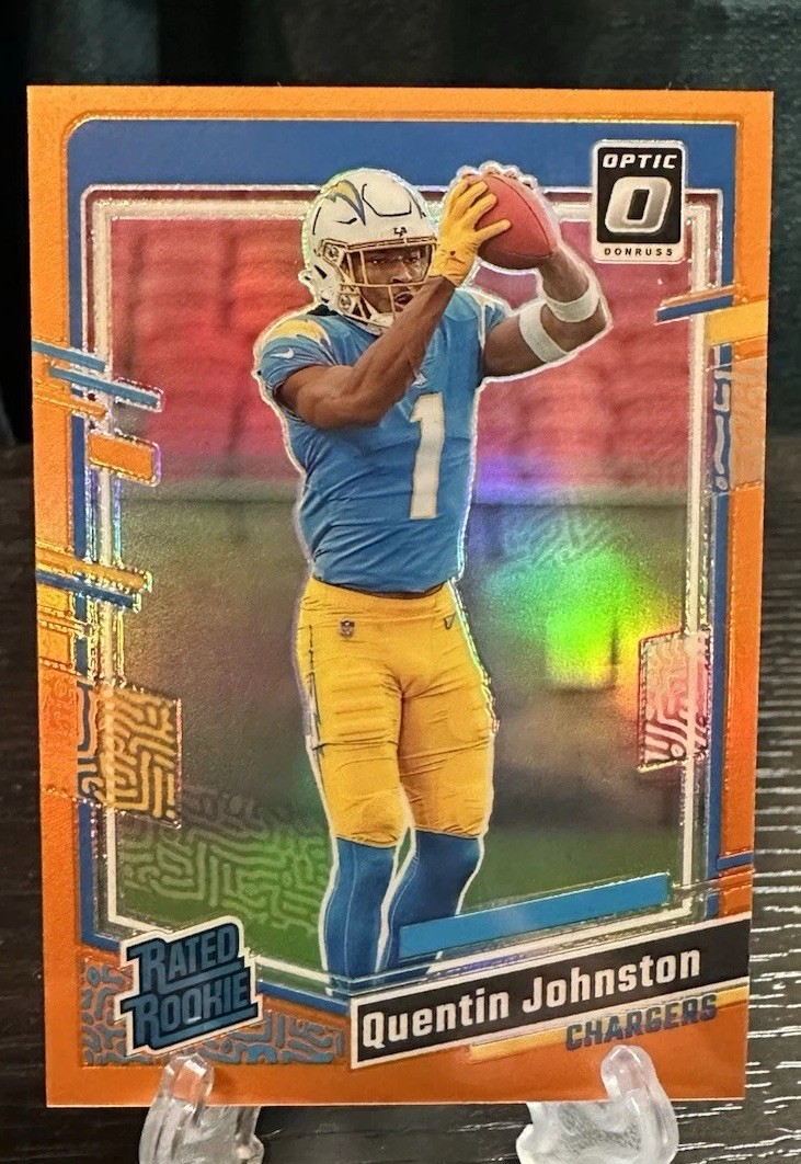 2023 Optic Quentin Johnston #265 Orange Prizm SP Rated Rookie /249 Chargers