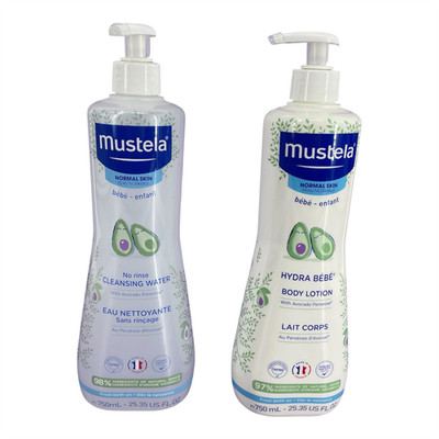Mustela No Rinse Cleansing Baby Micellar Water & Hydra Body Lotion - 25.36 fl oz