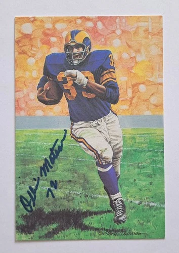 1991 Goal Line Art OLLIE MATSON Signed LE 4x6 HOF Card /5000 Auto 77 Beckett BAS