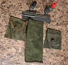 2 VTG US Army Individual First Aid Pouches/1 Gun Cleaning Pouch With Accessories