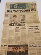 Vintage Newspaper 1991 Gulf War Times Advocate
