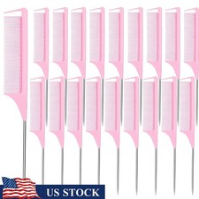 Professional Hair Comb Stainless Steel Stylist Tool Anti Static Durable Teeth US