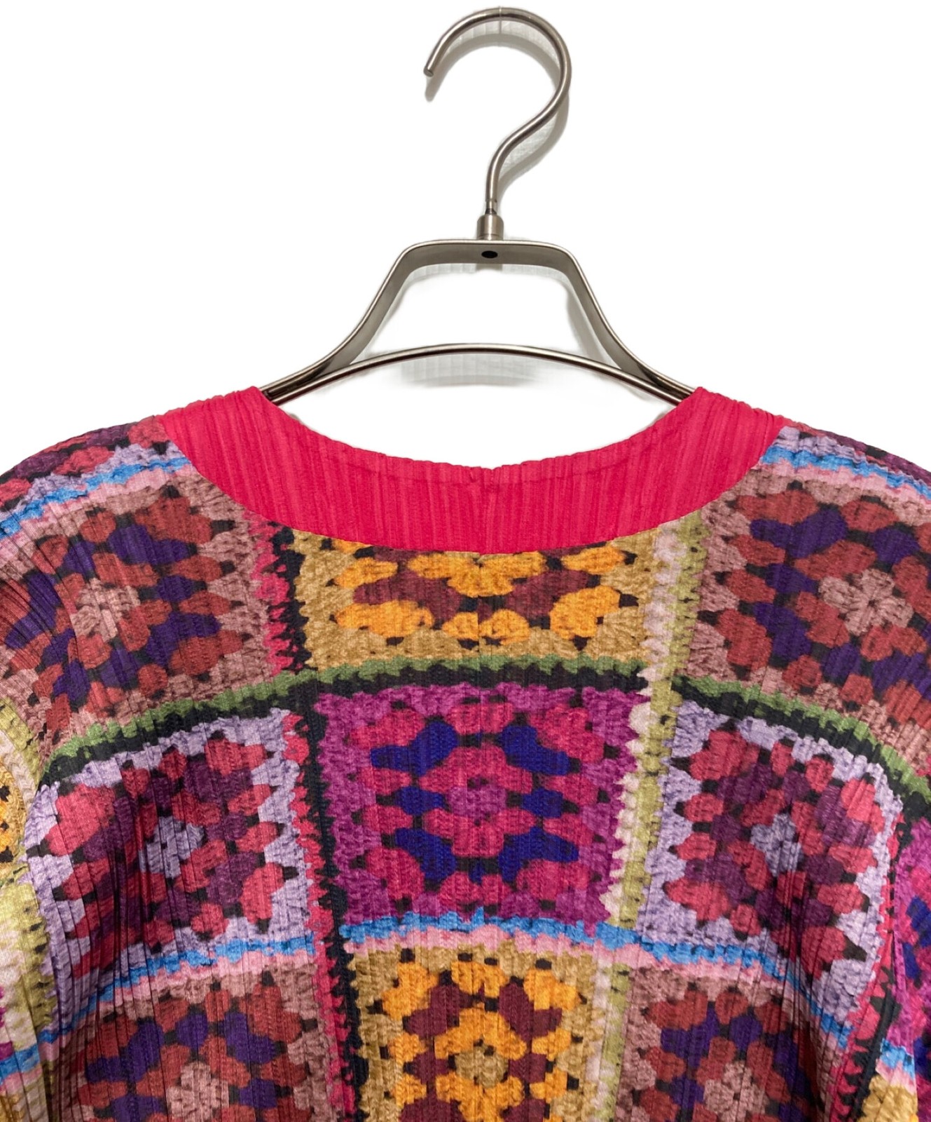 Pleats Please Patchwork Button Cardigan 3 Polyest… - image 12