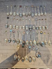 Souvenir Spoons Silver Plated Job Lot Bundle x 46 UK Places Crests B