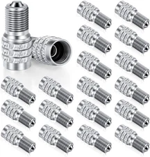20 Pack Double Seal Valve Stem Cap Inflate Tire Flow Through Tires Air...
